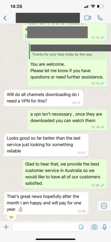 Orexetv WhatsApp Chat Screenshot Channel Request Resolution